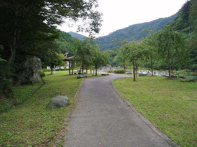 公園内の散策路で散歩もできる