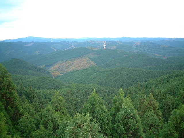 東の方角　八溝山地を望む