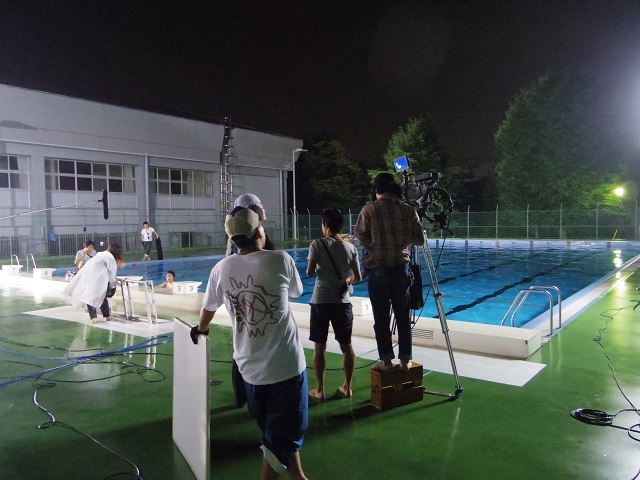 栃木高校のプールを使用して、青春のワンシーンの撮影