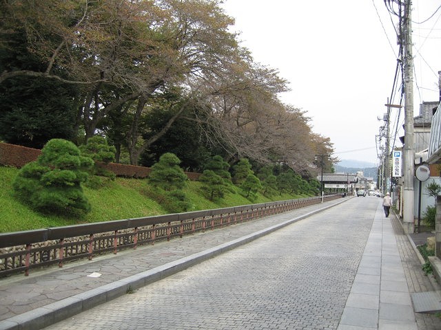 鑁阿寺太鼓橋前石畳通り