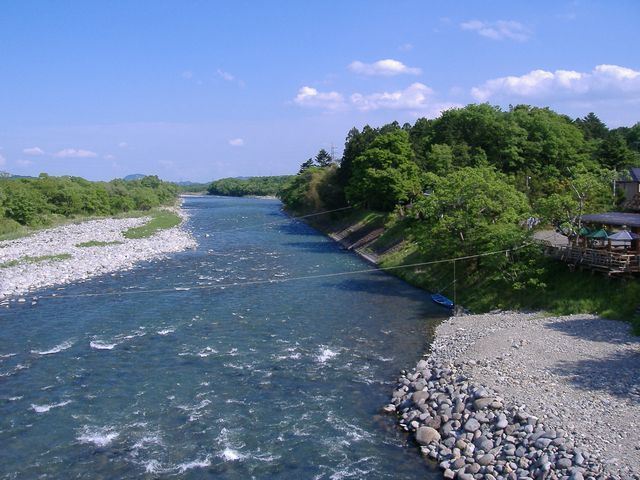 鬼怒川の簗場